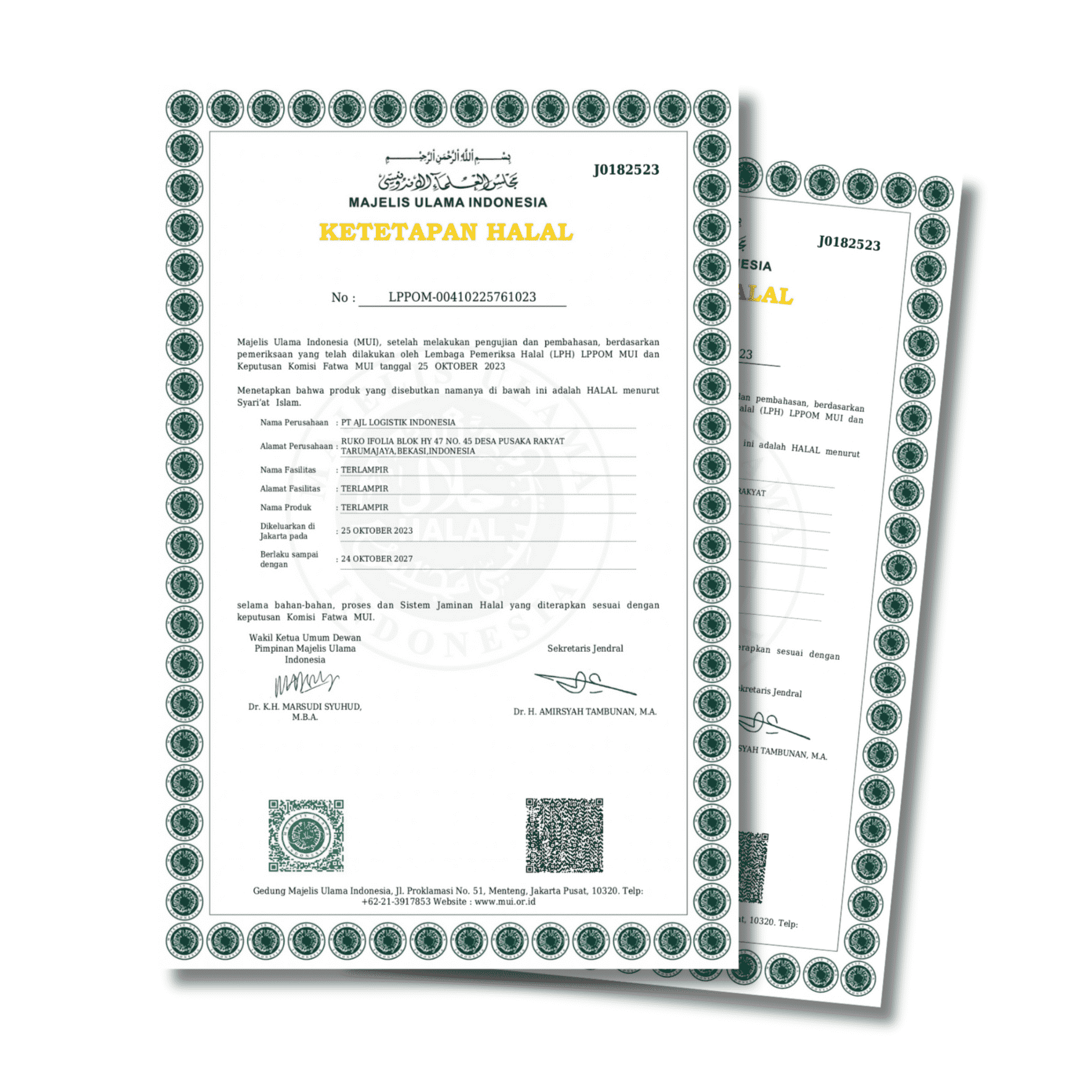 Sertifikat HALAL MUI