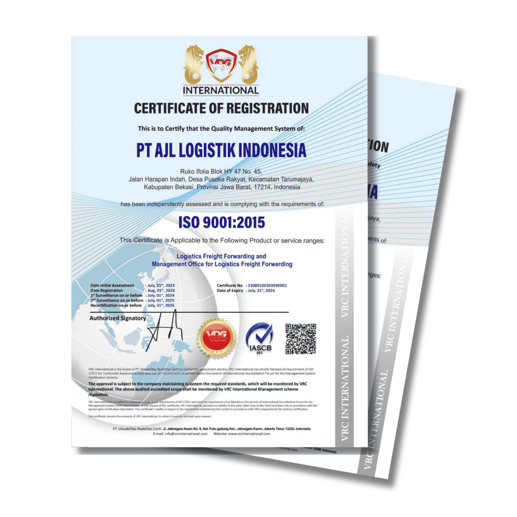 Sertifikat ISO 9001:2015, ISO 45001:2018, ISO 14001:2025