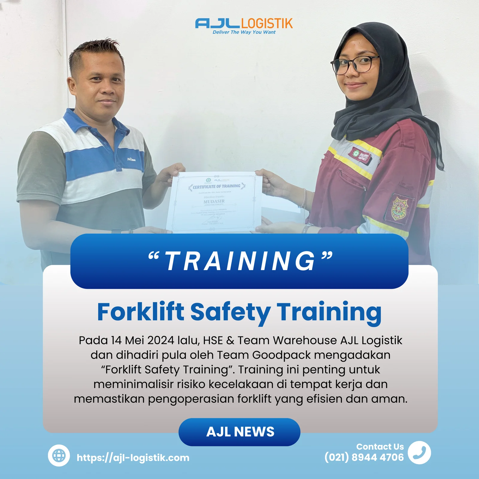 Forklift Safety Training at Warehouse AJL Logistik, KBN Cakung
